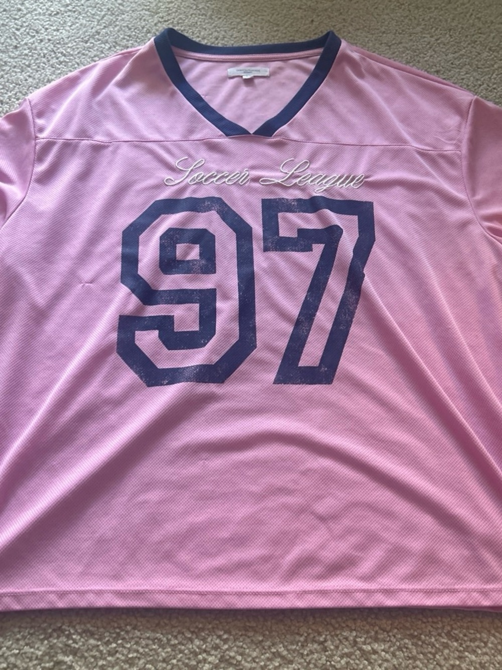 Grayson Threads Pink Soccer League Jersey with Navy 97